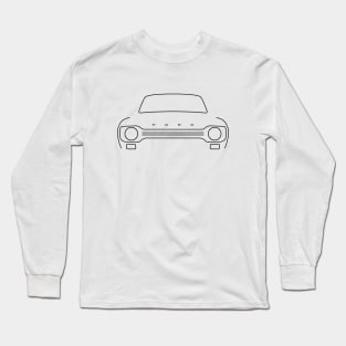 Ford Escort Mk1 classic car outline graphic (black) Long Sleeve T-Shirt